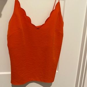 Topshop Red Scalloped Tank